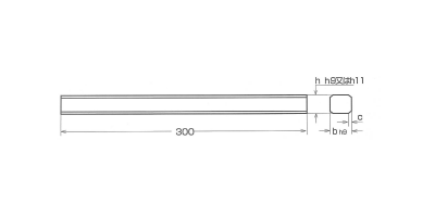 鋼 S45C 新JIS平行キー 長300mm 製品図面