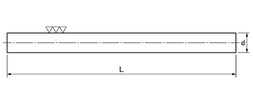 ステンレス(SUS303相当) ロング平行ピン h7(マイナス公差)(大喜多製) 製品図面