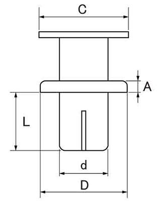 アルミ ハンドリベット HA-RHタイプ(取り外し簡略化タイプ) 製品図面