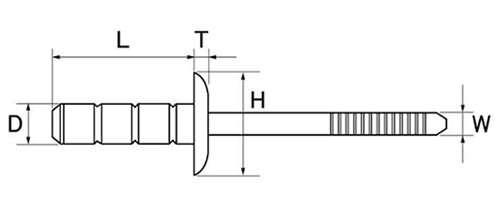ロブテックス ステン-ステン マルチバルブ 高強度リベット (LTBM)(丸頭)(受注生産品) 製品図面