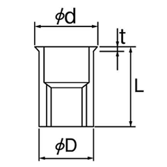 エビ ローレットナット(スチール)(薄頭形状)(スモ-ルフランジ)ECOパック(NSK-RMP) 製品図面