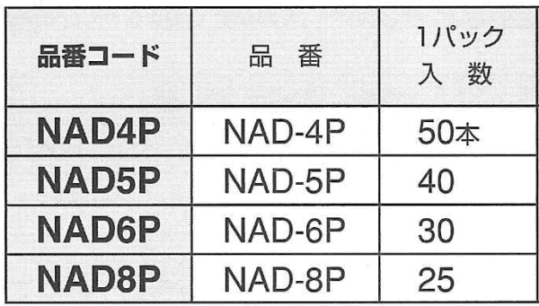 エビナット(アルミ)(平頭形状)パック入り(NAD-P) 製品規格