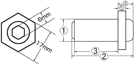 ロブテックス ワンサイドボルト STロック(エビ)CNSH(オール鉄) 製品図面