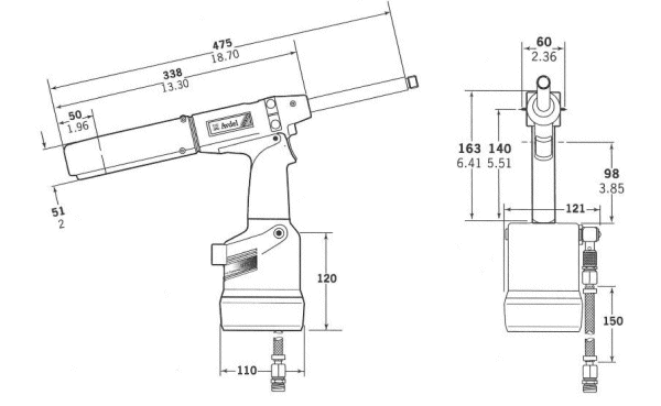 アブデルック エアーリベッター(スピード工具)7537型 製品図面