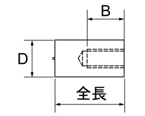軟鋼 めねじスタッド MS-TP型(外径＝8) アジア技研製 製品図面