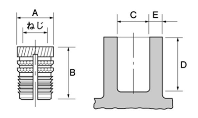 黄銅 プレスロック (PLK型) 製品図面