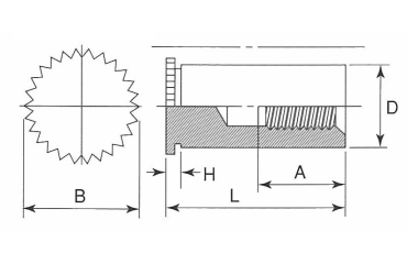 鉄 セルスペーサー(クローズドタイプ) DFB-M●-SC 製品図面