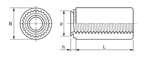 鉄 FSスペーサー FSH-M●-1(板厚1.0mm以上) 製品図面