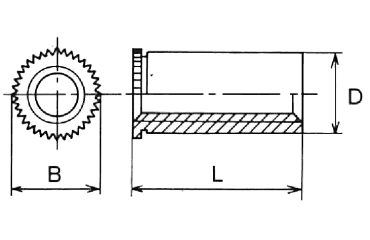 鉄 ボーセイ クリンチング スペーサ(TDF)スルータイプ(L＝12mm迄全ねじ) 製品図面