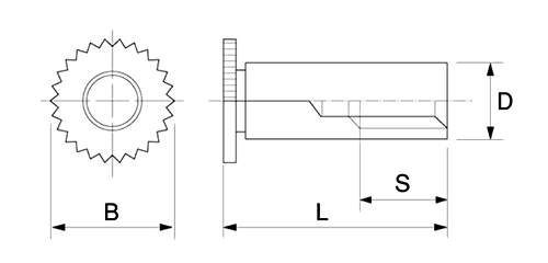 鉄 スルータイプ クリンチングスペーサー(FK4.2) 製品図面