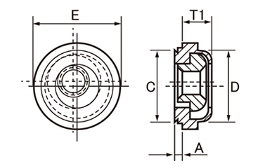 鉄 PEM フローティングナット(AS-M) 製品図面