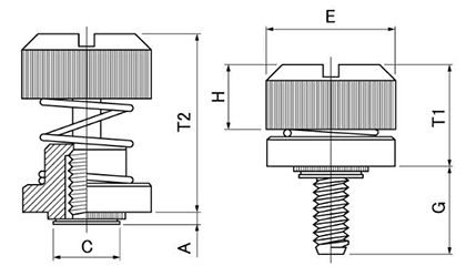 鉄 PEMパネルファスナー(PF62ローヘッド型) 製品図面