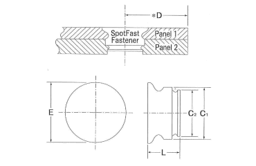 鉄 PEM スポットファスト (SF-両面フルフラット仕上げ用) 製品図面