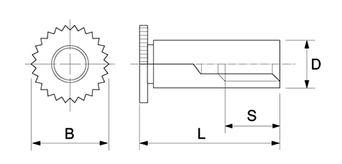 ステンレス ボーセイ クリンチング スペーサ(TDFS4.2)スルータイプ 製品図面