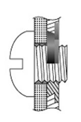 ステンレス セルフクリンチングフラッシュナット(六角型)(FNS-M)(コーマ製) 製品図面