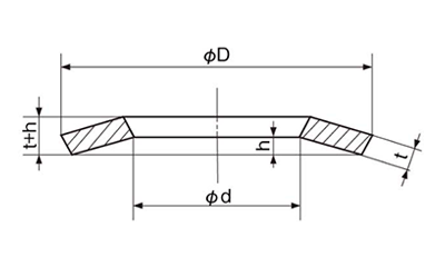 鉄 皿ばね 軽荷重用 (大陽ステンレス製)(機能用ばね) 製品図面