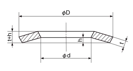 ステンレス 皿ばね 重荷重用 (大陽ステンレス製)(機能用ばね) 製品図面