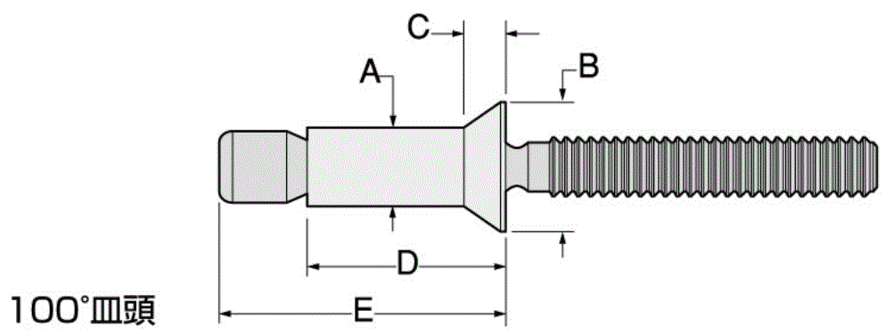 ハック マグナロック (皿頭-アルミ) MGL-B 製品図面