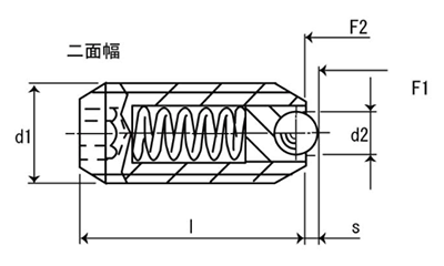 HALDER スプリング・ボールプランジャ 回転(六角穴)(バネ圧：標準)(22031-00) 製品図面