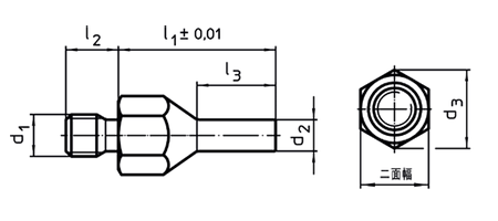 ハルダー シートピン(先端部ピン形状/オネジ付)(22680-04●●) 製品図面
