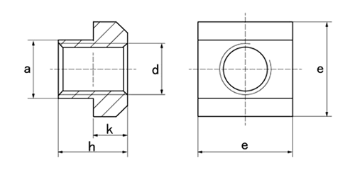 鋼 T-ナット (23010-)(強度クラス10)(ロームヘルド・ハルダー) 製品図面