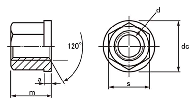 鋼 フランジナット (ロームヘルド・ハルダー) 製品図面