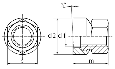 鋼 スイベルナット(23080-)(ロームヘルド・ハルダー) 製品図面