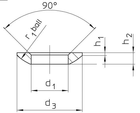 鋼 球面ワッシャーC型 23050 (ロームヘルド・ハルダー) 製品図面