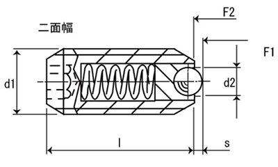HALDER ステンレス スプリング・ボールプランジャ 回転(六角穴)(バネ圧：標準)(22031-02) 製品図面