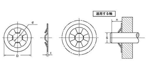 ステンレス 丸形 スピードナット (オチアイ製) 製品図面