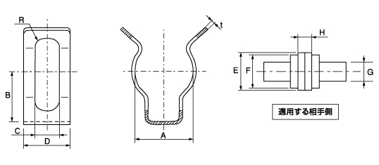 ステンレス クイックファスナー(軸用)(オチアイ製) 製品図面