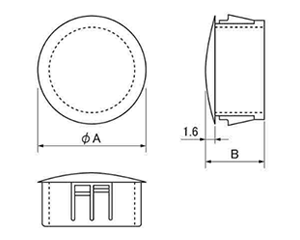 ホールプラグ(穴ふさぎ栓)(66ナイロン)(KHP-) 製品図面