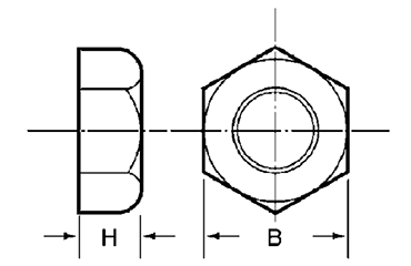 PVC(塩化ビニール) 六角ナット 製品図面