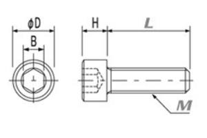 PVDF＜G＞ (樹脂製)六角穴付きボルト(キャップスクリュー) 製品図面
