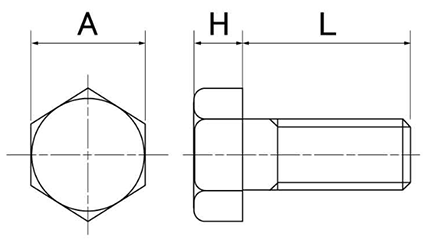 ジルコニア セラミック 六角ボルト 製品図面