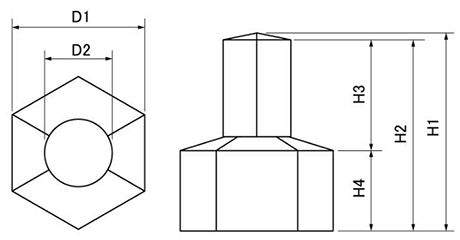 六角ナット用カバー (各色)(樹脂製) 製品図面