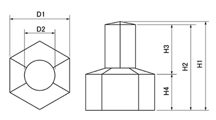 六角ナット用カバー (ROHS2)(樹脂製/各色) 製品図面