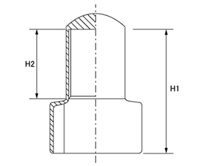 シングルナット用カバー (内ねじ付)(軟質塩化ビニール・PVC) 製品図面