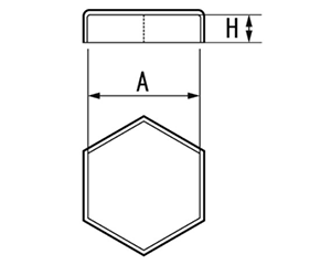 六角ナット用カバー(フラットタイプ)(AWJ品) 製品図面