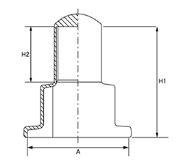 六角ナット用カバー(内ねじ付) 座金付きJIS用 (軟質塩化ビニール・PVC) 製品図面