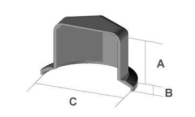 六角ハイテンボルトワッシャー付用保護キャップ(各色)(樹脂製PVC) 製品図面