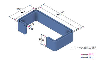 エラストマー(TPE) EL リップ溝型鋼キャップ (C型チャンエンドキャップ)(AWJ品) 製品図面