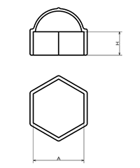 六角袋ナット用カバー (ROHS2)(軟質塩化ビニール・PVC)(AWJ品) 製品図面
