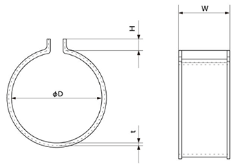 樹脂(PE) SGP管 パイプマーカー(配管識別カラーマーカー)(PMSG) 製品図面
