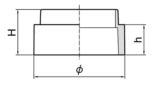 ボルト用保護カバー (ハカマ・高さ調整用)(ごげ茶色)マサル工業製 製品図面