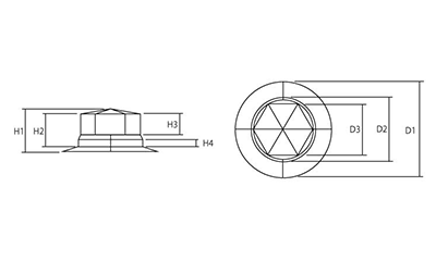 六角ハイテンボルト用キャップ(グレー)(樹脂製) 製品図面