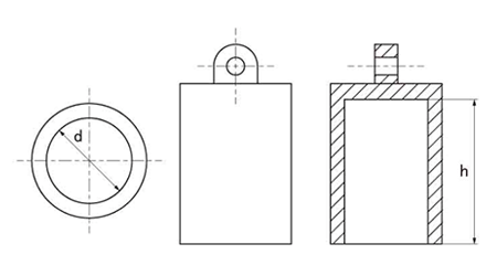 SDC プロテクトパーツ(キャップ)SR1020(PVC製・黒色)内径x内寸高mm 製品図面