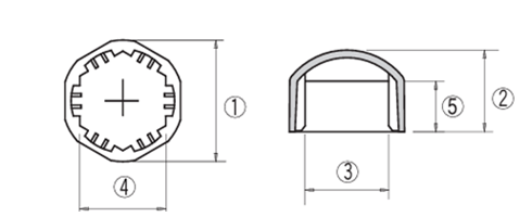 樹脂(PP) ボルト・ナットキャップ(頭部保護キャップ)(A-BN/M8用)(大昌産業) 製品図面
