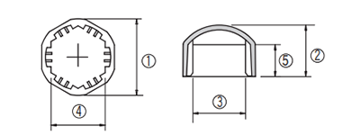 樹脂(PP) ボルト・ナットキャップ(頭部保護キャップ)(A-BN/M10用)(大昌産業) 製品図面