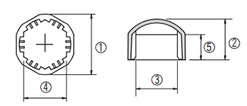 樹脂(PP) ボルト・ナットキャップ(頭部保護キャップ)(A-BN/M12用)(大昌産業) 製品図面